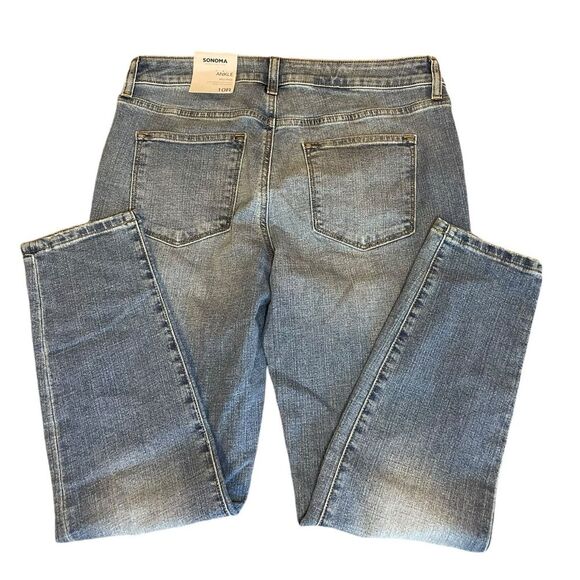 Sonoma Ankle Skinny Jeans Mid Rise Womens Size 10 New With Tags Distressed Plaid - Picture 4 of 12